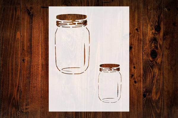 Mason Jar Custom Stencil, 8.5" x 11", Reusable & Sturdy for Crafts, Art & DIY Projects