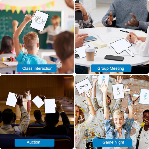Marte Vanci Dry Erase Answer Paddles, Quick Response White Boards with Magnetic Markers, Double Sided Paddles