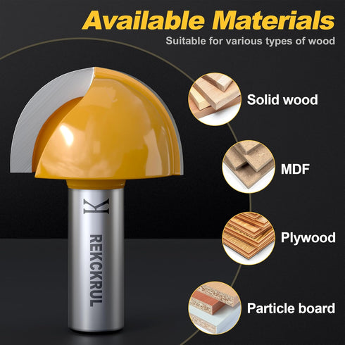 Set Set, 1/2 inch 1-1/2 inch 1 Core Box Router Bit Precision, Durability, and Versatility in One with Shank Cutting