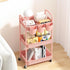 MOYIPIN 3-Tier 5 Plastic Rolling Utility Cart with Handle,Utility Storage Cart for Office, Living Room, Kitchen,Movable