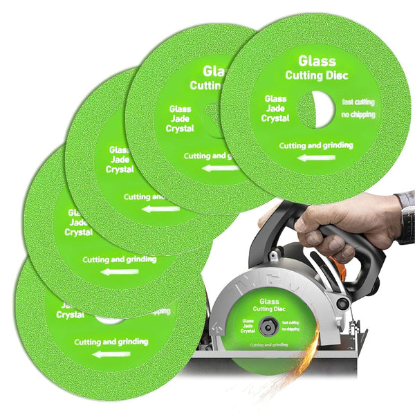Glass Cutting Disc - Pack of 5 Ultra-Thin Diamond Cutting Discs for 4 Inch Angle Grinder