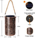 Toodour Solar Lantern Outdoor, Hanging Solar Outdoor Lights Garden Decor, Waterproof Hollow Out Retro Metal Moon