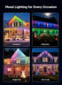 8Tube 128LED 11.48ft Smart Meteor Shower Rain Lights, Color Changing Icicle Christmas Lights Outdoor Outside, APP