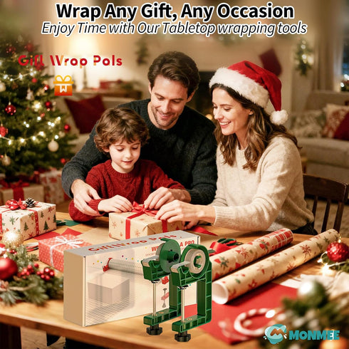 MONMEE Dispenser2 Pack 2 Tabletop Gift Wrapping Tool with Tape Adjustable Wrapping Paper Table Clamps with TapesPerfect