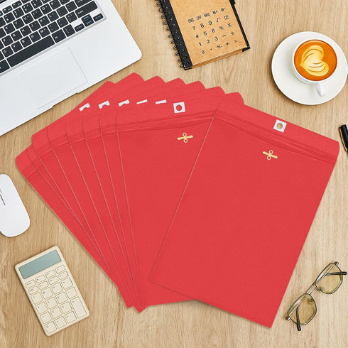 Geyee 100 Pcs Manilla Gummed Clasp Envelopes, 6 x 9 Inch Colored Mailing Envelopes for Home Office Business Supplies