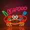 Seafood Neon Sign, Neon Lights Hanging Wall Art Decoration for Restaurant Shop