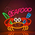 Seafood Neon Sign, Neon Lights Hanging Wall Art Decoration for Restaurant Shop