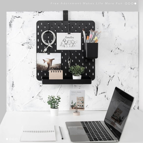 EHO Clamp On Desk Pegboard, Short Privacy Divider, Office Partition Panel, No Drill Desk Mounted Organization Board,