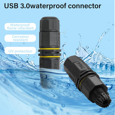 IP68 Waterproof M20 4 Pole Electrical Cable Connector for Outdoor LED Lighting, Street Lamps, 2Pcs