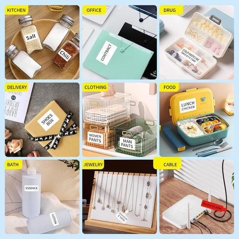 PUQU 45x20mm Direct Thermal Sticker Labels, Self-Adhesive Label Maker Tape, Compatible with AQ Series Printer