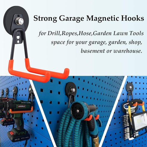 Organization,2 Pack ULIBERMAGNET Magnetic Power Tool Organizer,Cordless Drill Garage Hook Heavy Duty,Large & Strong