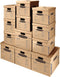 Bankers Box Classic Moving Box 12 Pack Kit, Reinforced Handles, Tape-Free Assembly, 8 Small and 4 Medium Boxes