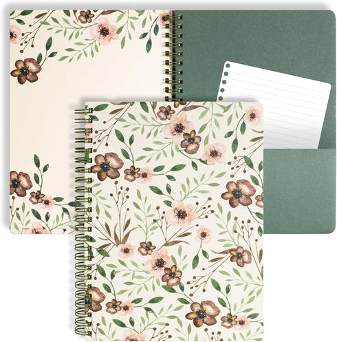 Steel Mill & Co Cute Green Mini Spiral Notebook, 8.25" x 6.25", Durable Hardcover with 160 Lined Pages