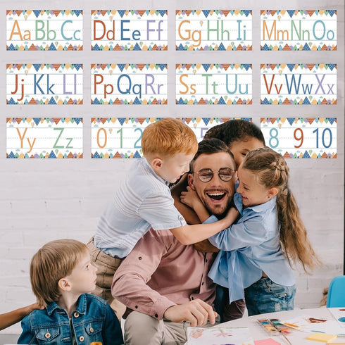 Moving Mountains Alphabet Number Bulletin Board Set, ABC Letters and Number 0-10 Cutouts for Classroom Wall Supplies