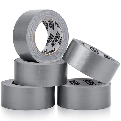 Lockport 5 Pack Duct Tape - Heavy Duty Waterproof - 30 Yards x 2 Inch - Strong Adhesive Bulk for Indoor Outdoor Repairs