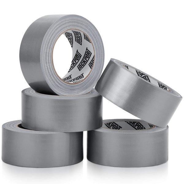 Lockport 5 Pack Duct Tape - Heavy Duty Waterproof - 30 Yards x 2 Inch - Strong Adhesive Bulk for Indoor Outdoor Repairs