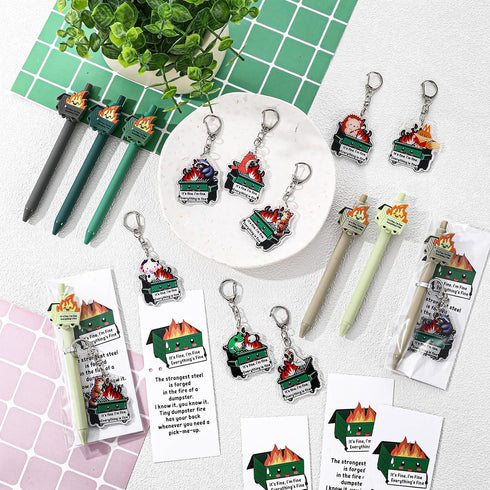 Sayglossy 100 Sets Funny Dumpster Fire Response Team Employee Appreciation Gifts Positive Animal Dumpster Ballpoint Pen
