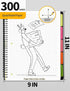 SUNEE Graph Paper Notebook, 300 Pages, 5 Subject, 8.2"x10.8", 5 x 5mm Grid, 5 Pocket Colored Dividers, 3-Hole Punched