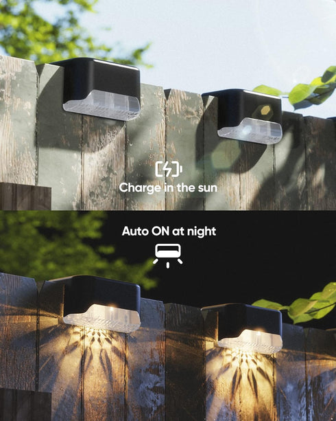 16 Pack IP65 JACKYLED Solar Deck Lights Solar Fence Light Solar Powered Outdoor Step Light Waterproof LED Pathway Light