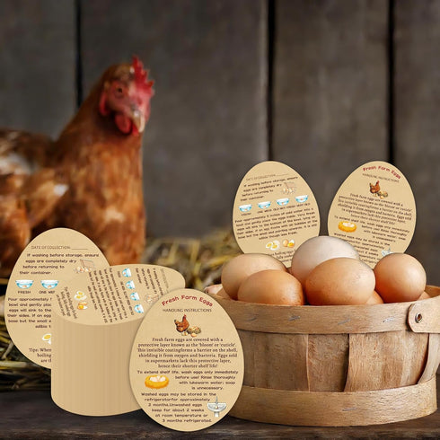 LyingMonkey 300 3.3 4 inches pcs Farm Fresh Eggs Handling Instructions Cards, x Custom Egg Carton Stamps Stickers Cheap