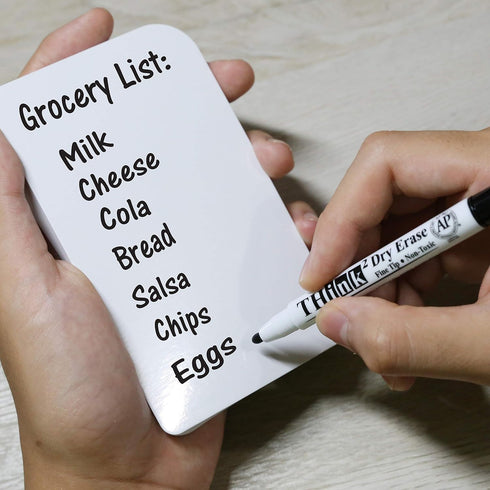 Imagine2Master 60 Blank Dry Erase Index Cards (3” X 5”) with 2 Dry Erase Markers - Glossy Laminated Finish