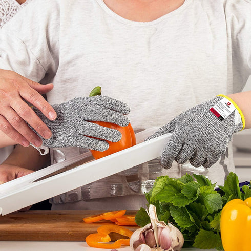 NoCry Kids Cutting Gloves, XS (8-12 Years) - 100% Food Grade Fishing Gloves with Level 5 Protection