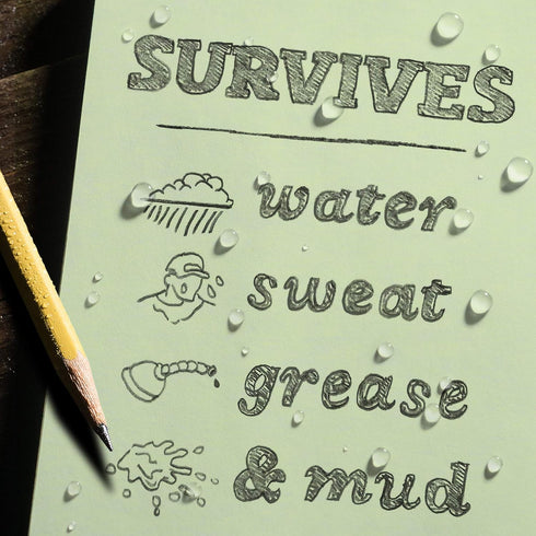 Rite in the Rain Weatherproof On The Go Wallet Notebook, 2" x 3.375", Green Cover, Blank Pages, 6 Pack (No. OTG971L) by Rite in the Rain