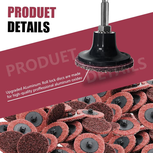 MZCR-NNML 24Pcs 2'' 1/4'' Surface Conditioning Disc Sanding Discs Holder Quick Change Discs Medium Buffing Pads
