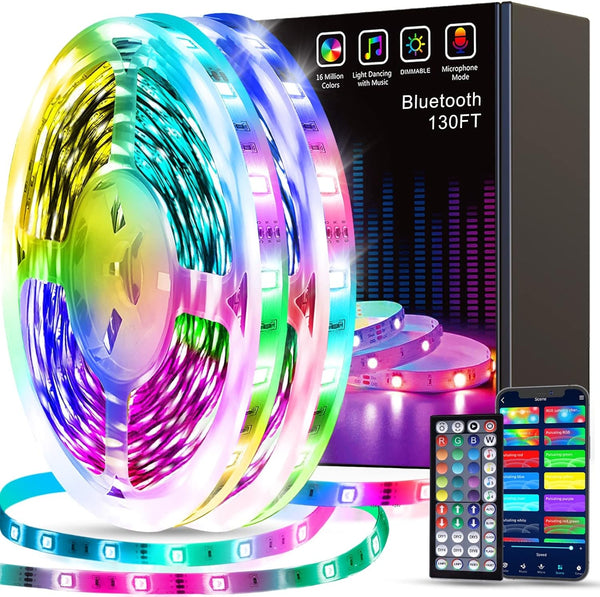 Tenmiro Led Strip Lights 130ft (2 Rolls of 65ft) Smart Light Strips