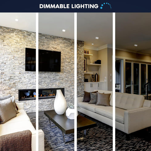 3-4 Inch 7.5W, 5CCT 2700K-5000K, 650LM, Dimmable 4 Inch LUXRITE Square LED Flush Mount & Recessed Light, Magnetic Trim