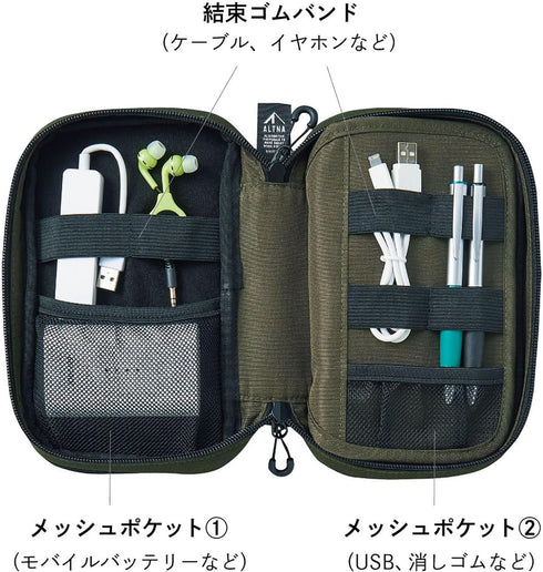 5 3.6 8.5, (A7765-24) LIHIT LAB Gadget Pouch, Double, x x Black