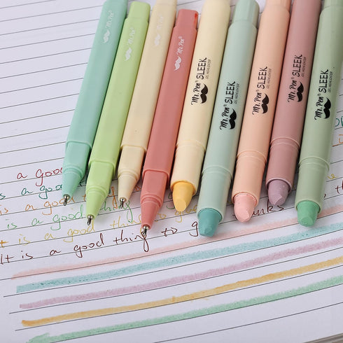 Mr. Pen Aesthetic Gel Highlighters and Pens, 12 Pack, Pastel Colors, No Bleed for Bible Study