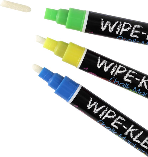 Wipe-Kleen Liquid Chalk Markers Neon Color - Set of 8 for Bistro Signs, Blackboard, Whiteboard & Glass