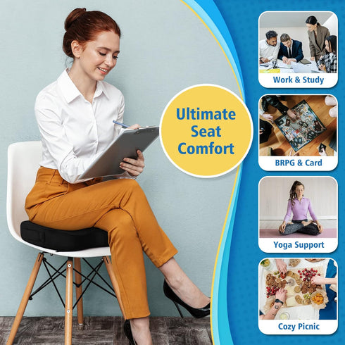 CloudBliss Gel Seat Cushion - Cooling Gel Enhanced, Memory Foam, Ergonomic Seat Cushion for Long Sitting for Office
