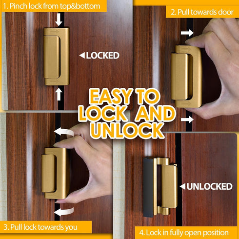 800 lbs Home Security Door Reinforcement Lock: Metal Door Locks for Front Door Locks for Kids Safety Child Proof Door