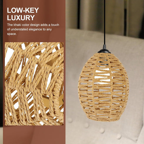 Homoyoyo Woven Lamp Shade for Floor Lamp Rustic Decorative Light Cover Minimalist Design for Restaurants Guesthouses