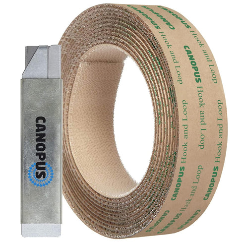 CANOPUS 1/2 in x 6 ft Hook and Loop Reclosable Fastener, Clear Lock Tape for Hanging Pictures, Crafts, Made in USA