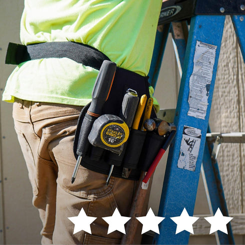 Sparkware Tool Pouch with Belt | Utility Belt for Electricians, Carpenters, and Construction Workers | Black, Medium