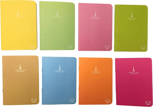 Yansanido 12 Pcs Pocket Notebook, 4.9 Inch x 3.5 Inch, 24 Sheets (48 Pages) 7mm College Ruled Portable Mini Notepads
