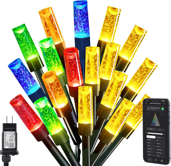 Brizled Smart Christmas Tree Lights, 66FT 200 LED Color Changing Bubble Candle