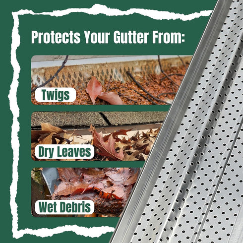 A-M Gutter Guard Sample Pack - Aluminum with 5" and 6" Width Samples (7" Length, Mill Finish)