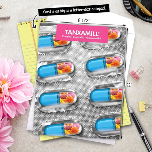 NobleWorks Jumbo Thank You Greeting Card 8.5 x 11 Inch with Envelope (1 Pack) Tanxamill J6609