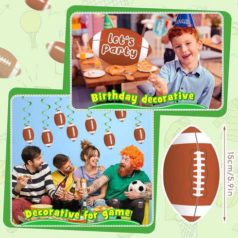 Tenceur 80 Pcs Sports Party Cutout, 5.91 Inch Paper Ball Cut Outs for Sports Theme Birthday Decorations