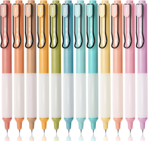 Mr. Pen- Retractable Gel Pens, 12 Pack, Black Ink, Pastel Barrels, Fast Dry, Fine Point 0.5mm, Aesthetic Journaling Pens