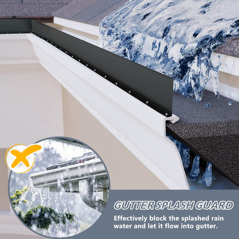 4 Pack Aluminum Gutter Valley Splash Guards, Rainwater Roofing Gutter Guard for Flat Roofs