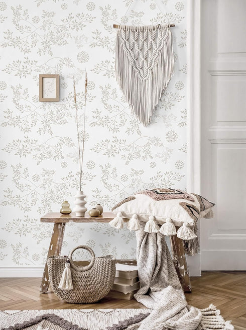 17.3"x393" Heroad Boho Peel and Stick Wallpaper Floral Contact Paper Wall Paper Removable Self Adhesive Wallpaper