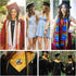 Double Graduation Honor Cords, Royal Blue and White, 68" Long