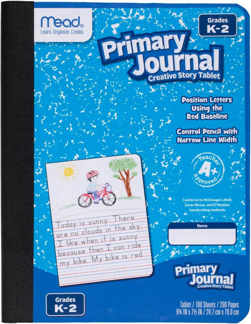 Mead Primary Journal, Half Page Ruled, Grades K-2, 7-1/2" x 9-3/4", 100 Sheets, 12 Pack