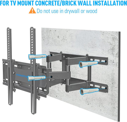 MOUNTUP Lag Bolt Kit for TV Wall Mount, M8×65mm Lag Bolt & Washer for Wood Stud, Plastic Anchors for Concrete Wall