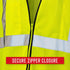 Coast SV300 Rechargeable High Visibility Safety Vest, Dual Mode, Zip Front, 2 Pockets, ANSI/ISEA Standards, Yellow XL